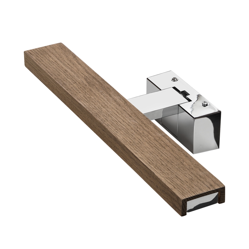 Brilagi - LED kupaonsko osvjetljenje za ogledalo 3u1 WOODY MIRROR LED/8W/230V 40 cm IP44 sjajni krom/hrast orah