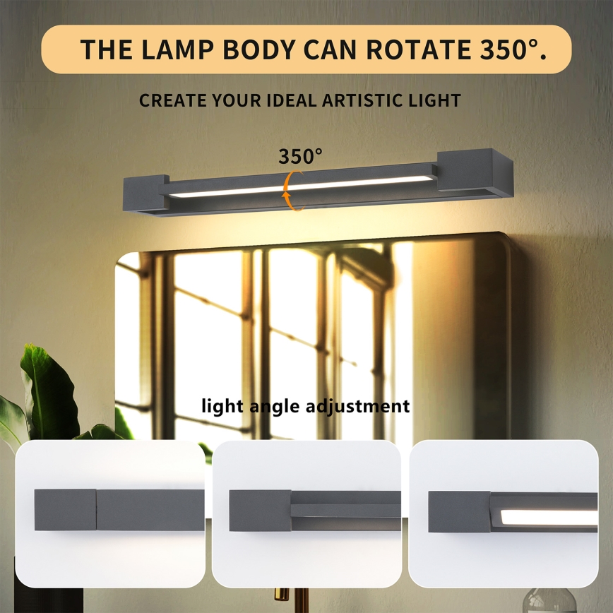 Brilagi - LED kupaonsko osvjetljenje za ogledalo AQUA LINE LED/12W/230V 45 cm IP44 antracit CRI 90