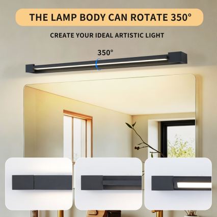 BRILAGI - LED rasvjeta za kupaonsko ogledalo AQUA LINE LED/20W/230V 80 cm IP44 crna CRI 90