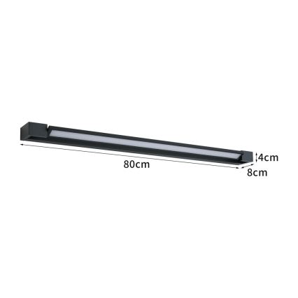 BRILAGI - LED rasvjeta za kupaonsko ogledalo AQUA LINE LED/20W/230V 80 cm IP44 crna CRI 90