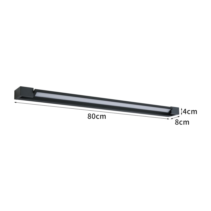 BRILAGI - LED rasvjeta za kupaonsko ogledalo AQUA LINE LED/20W/230V 80 cm IP44 crna CRI 90
