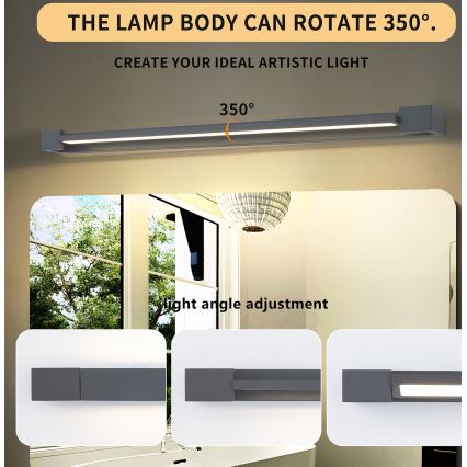 Brilagi - LED kupaonsko osvjetljenje za ogledalo AQUA LINE LED/24W/230V 90 cm IP44 antracit CRI 90