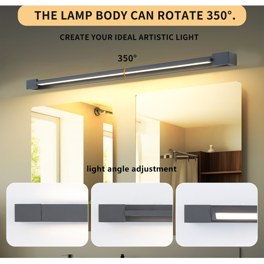 Brilagi - LED kupaonsko osvjetljenje za ogledalo AQUA LINE LED/36W/230V 120 cm IP44 antracit CRI 90