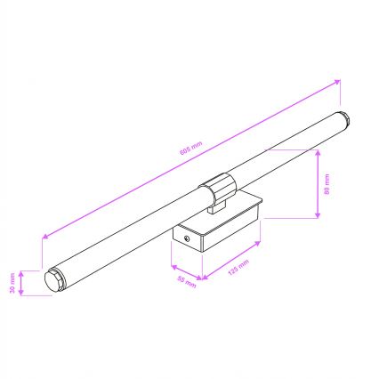 Brilagi - LED osvjetljenje za kupaonsko ogledalo DIANA LED/10W/230V 60 cm IP44 sjajni krom