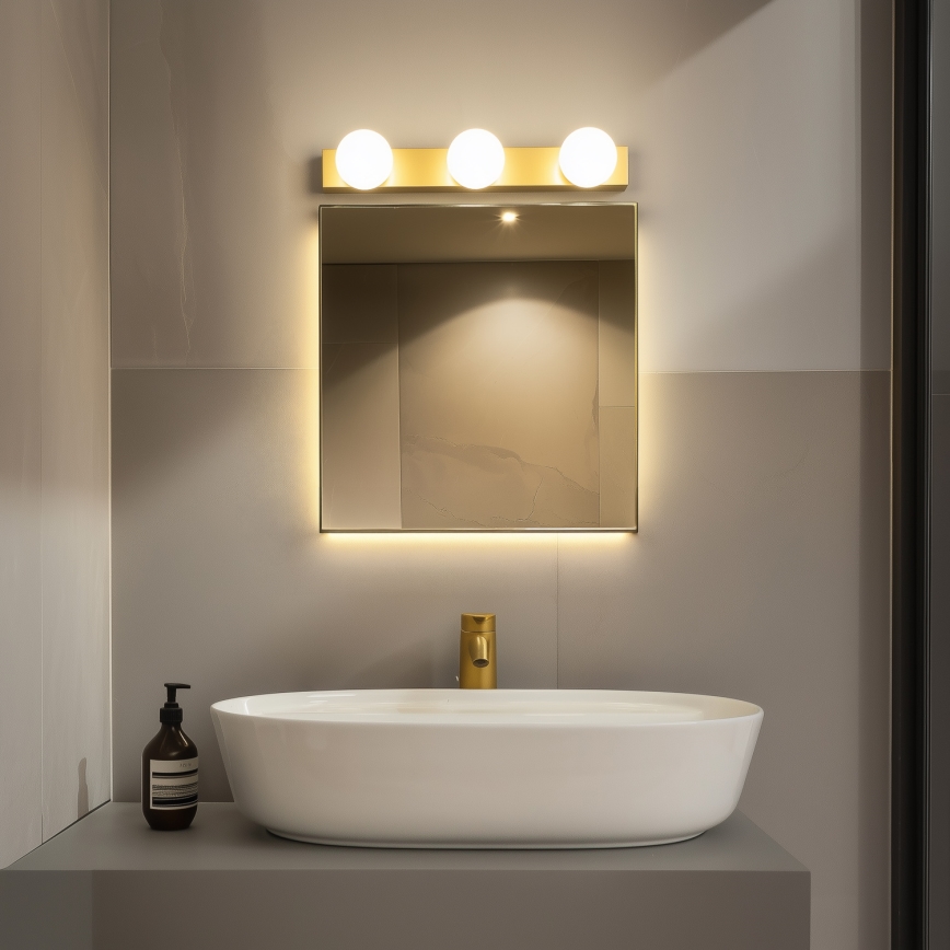 Brilagi - LED osvjetljenje za kupaonsko ogledalo HOLLYWOOD 3xLED/3W/230V 39 cm IP44 zlatna
