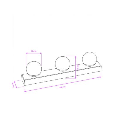 Brilagi - LED osvjetljenje za kupaonsko ogledalo HOLLYWOOD 3xLED/3W/230V 39 cm IP44 zlatna