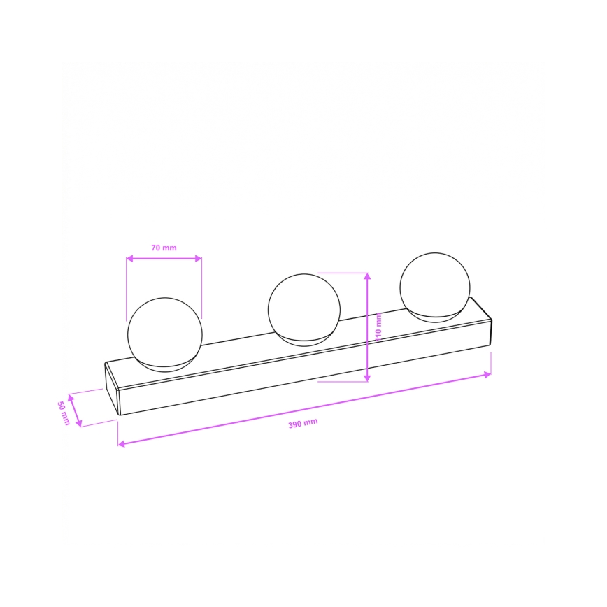 Brilagi - LED osvjetljenje za kupaonsko ogledalo HOLLYWOOD 3xLED/3W/230V 39 cm IP44 zlatna
