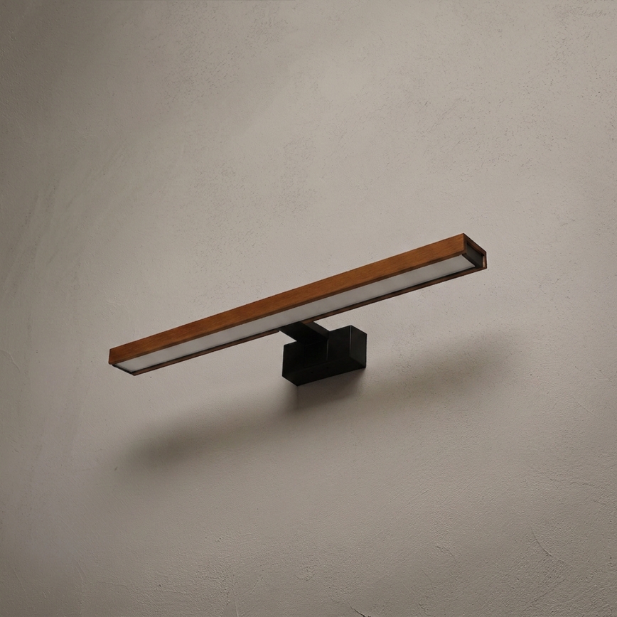 Brilagi - LED kupaonsko osvjetljenje za ogledalo WOODY MIRROR 3u1 LED/12W/230V 60 cm IP44 crna/hrast trešnja