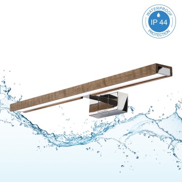 Brilagi - LED kupaonsko osvjetljenje za ogledalo WOODY MIRROR 3u1 LED/12W/230V 60 cm IP44 sjajni krom/hrast-orah