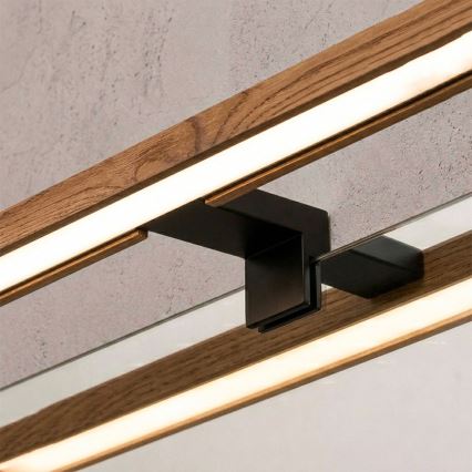 Brilagi - LED kupaonsko osvjetljenje za ogledalo WOODY MIRROR 3u1 LED/8W/230V 40 cm IP44 crna/hrast