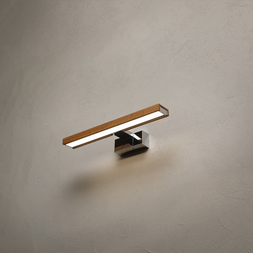 Brilagi - LED rasvjeta za kupaonsko ogledalo WOODY MIRROR 3u1 LED/8W/230V 40 cm IP44 sjajni krom/hrast