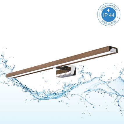 BRILAGI - LED kupaonsko osvjetljenje za ogledalo WOODY MIRROR 3v1 LED/15W/230V 80 cm IP44 sjajni krom/hrast orah