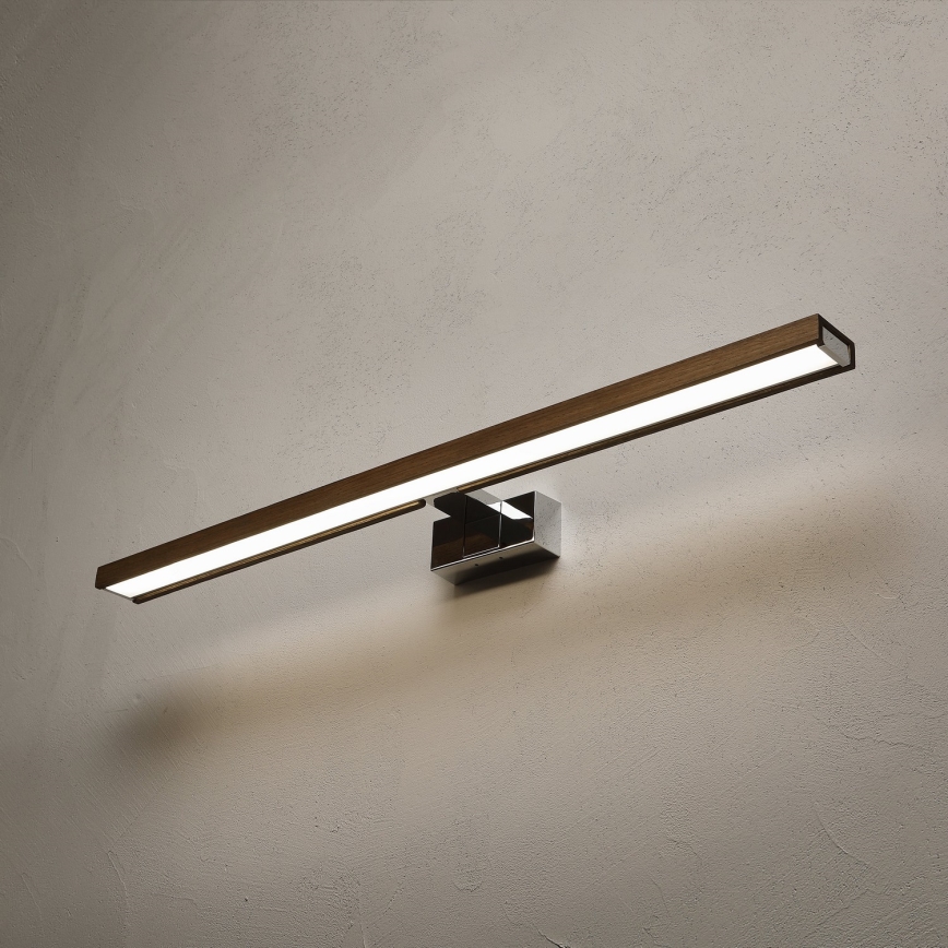 BRILAGI - LED kupaonsko osvjetljenje za ogledalo WOODY MIRROR 3v1 LED/15W/230V 80 cm IP44 sjajni krom/hrast orah