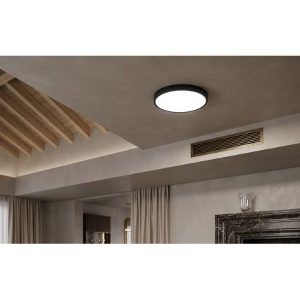 BRILAGI - LED stropno svjetlo za kupaonicu sa senzorom ZENNA LED/18W/230V promjer 29,5 cm IP44 crna + daljinski upravljač