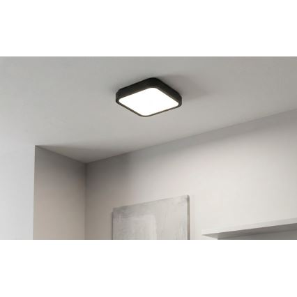 BRILAGI - LED stropno svjetlo za kupaonicu sa senzorom ZENNA LED/12W/230V 24x24 cm IP44 crna + daljinski upravljač