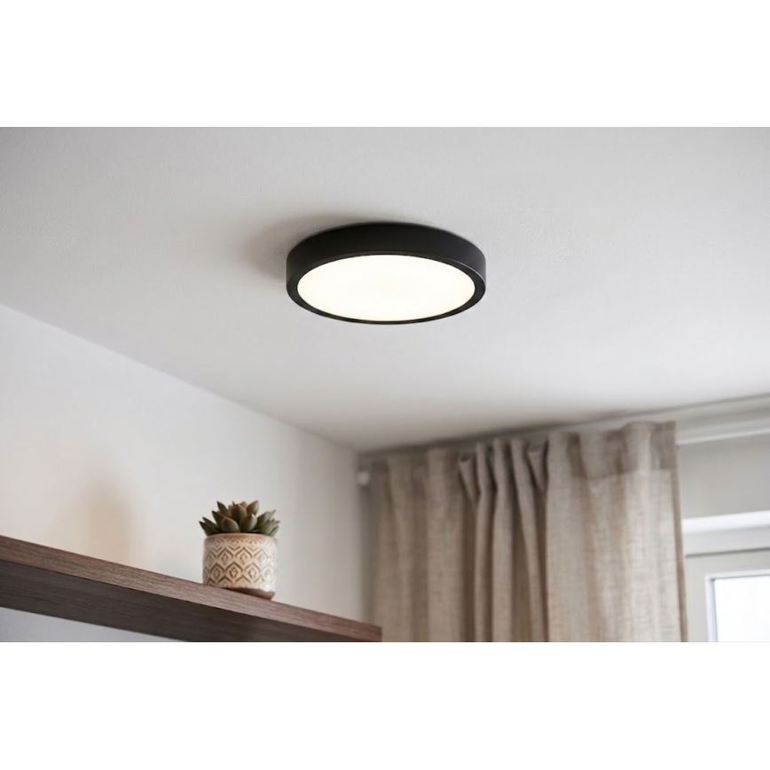 BRILAGI - LED kupaonska stropna svjetiljka sa senzorom ZENNA LED/12W/230V Ø 25 cm IP44 crna + daljinsko upravljanje