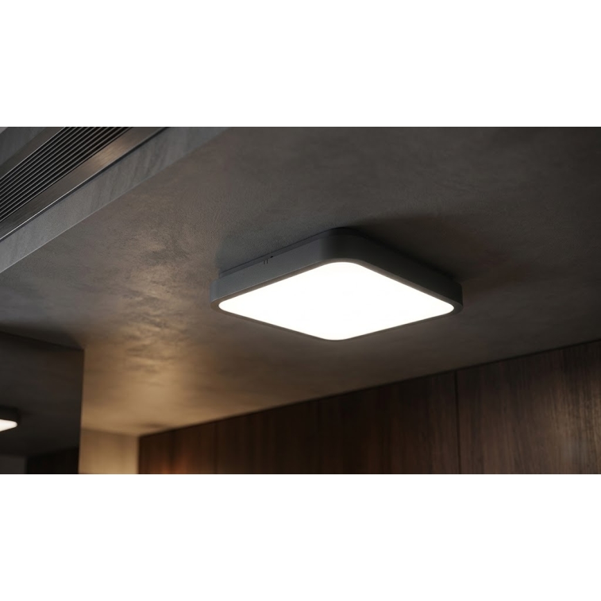 BRILAGI - LED stropna svjetiljka za kupaonicu sa senzorom ZENNA LED/24W/230V 34,5x34,5 cm IP44 antracit + daljinski upravljač