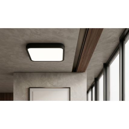 Brilagi - LED stropno svjetlo za kupaonicu sa senzorom ZENNA LED/24W/230V 34,5x34,5 cm IP44 crno + daljinski upravljač