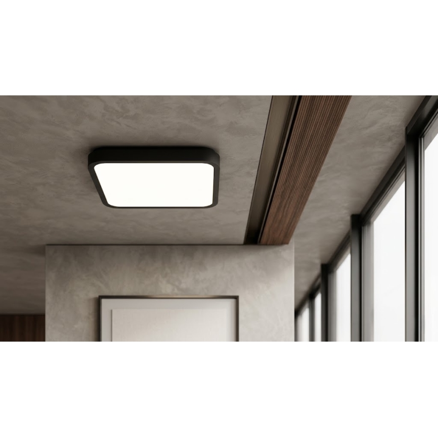 Brilagi - LED stropno svjetlo za kupaonicu sa senzorom ZENNA LED/24W/230V 34,5x34,5 cm IP44 crno + daljinski upravljač