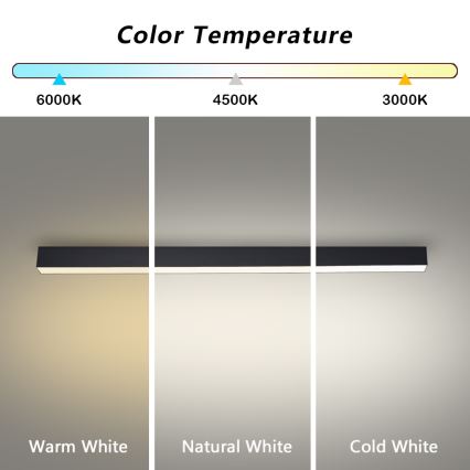 Brilagi - LED kupaonsko stropno svjetlo SLEEKLINE LED/40W/230V 3000/4500/6000K crna IP44