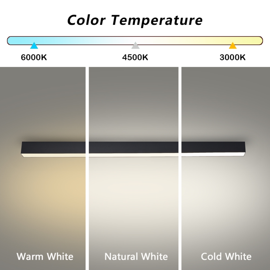 Brilagi - LED kupaonsko stropno svjetlo SLEEKLINE LED/40W/230V 3000/4500/6000K crna IP44