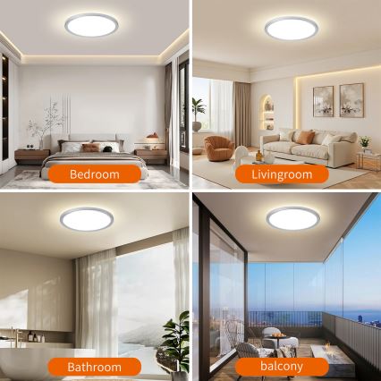 Brilagi - LED stropno svjetlo za kupaonicu ULTRA SLIM LED/24W/230V, promjer 42 cm, srebrno, IP54