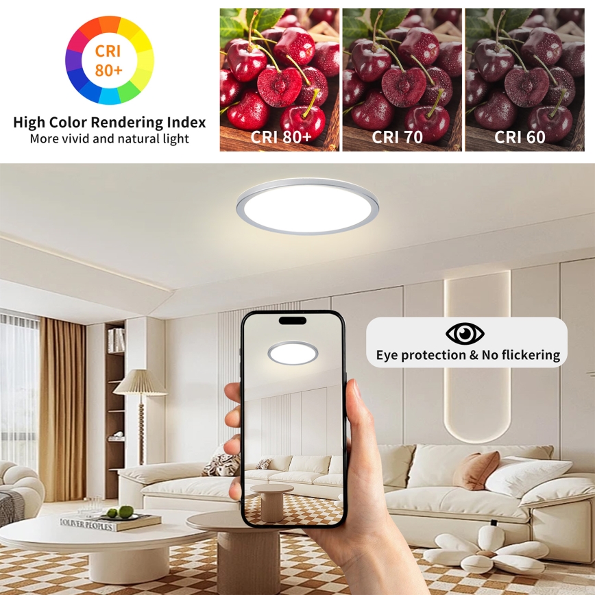 Brilagi - LED stropno svjetlo za kupaonicu ULTRA SLIM LED/24W/230V, promjer 42 cm, srebrno, IP54