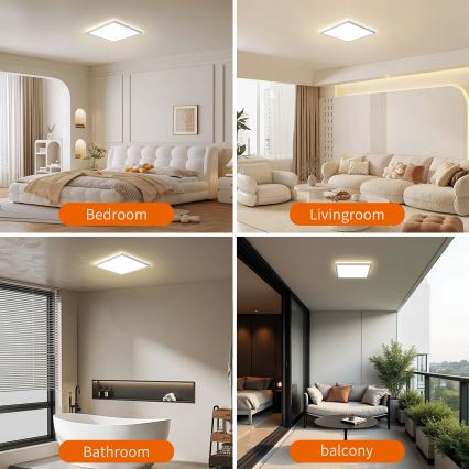 Brilagi - LED kupaonsko stropno svjetlo ULTRA SLIM LED/18W/230V 30x30 cm srebrno IP54
