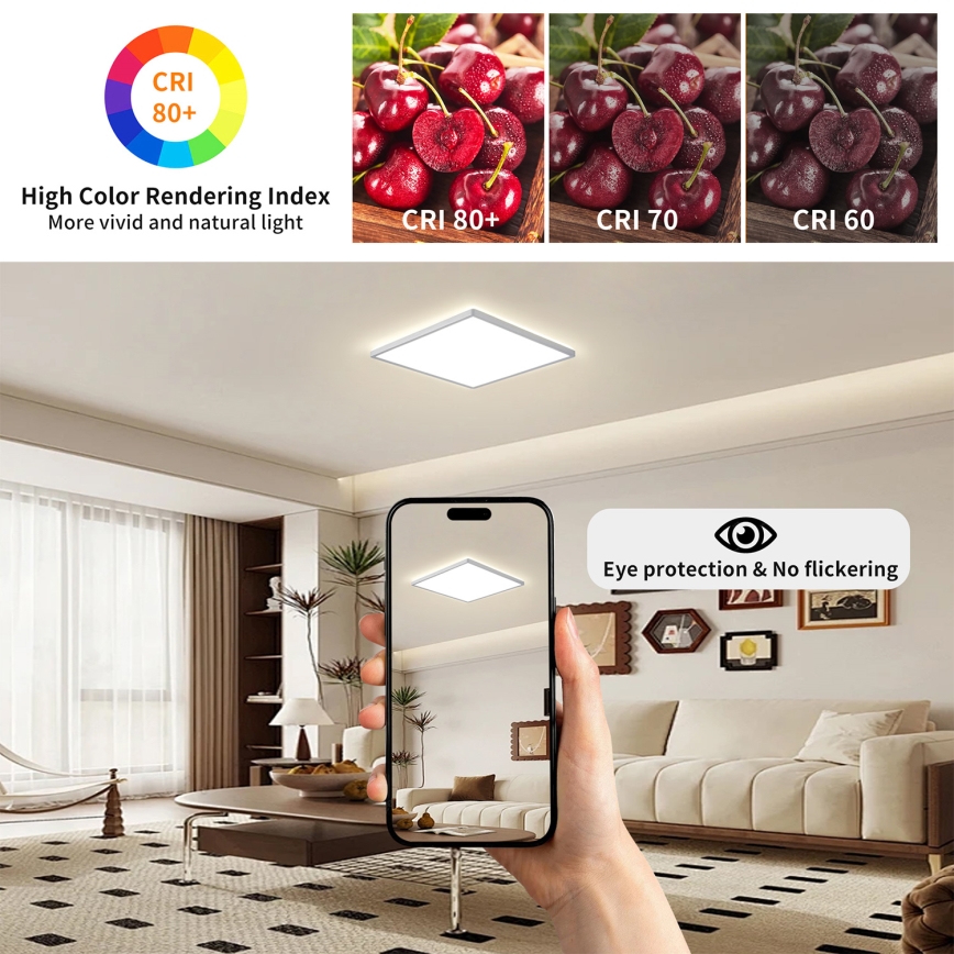 Brilagi - LED kupaonsko stropno svjetlo ULTRA SLIM LED/18W/230V 30x30 cm srebrno IP54