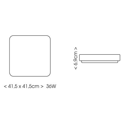 BRILAGI - LED kupaonsko stropno svjetlo s senzorom ZENNA LED/36W/230V 41,5x41,5 cm IP44 crno + daljinski upravljač