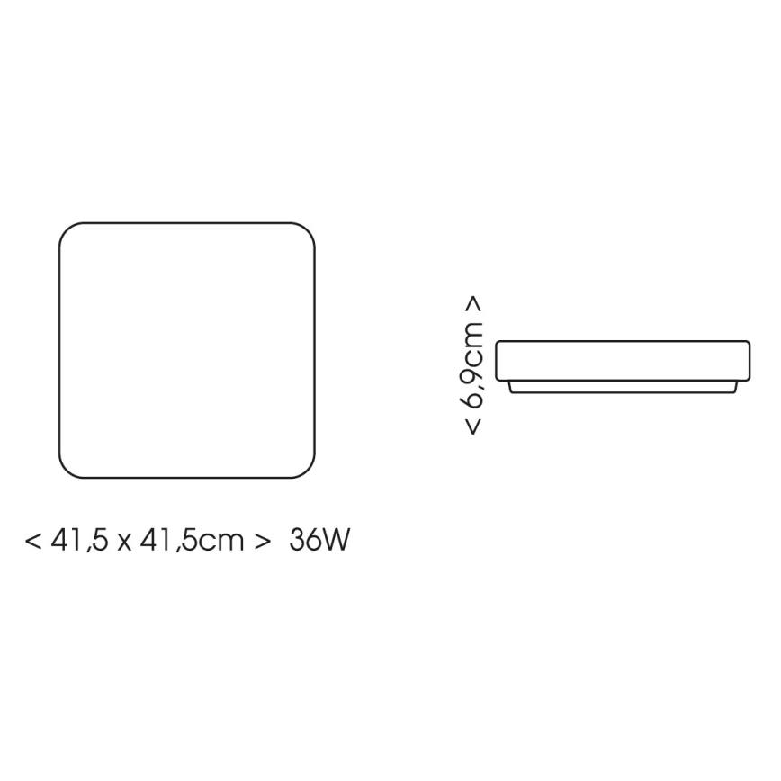 BRILAGI - LED kupaonsko stropno svjetlo s senzorom ZENNA LED/36W/230V 41,5x41,5 cm IP44 crno + daljinski upravljač