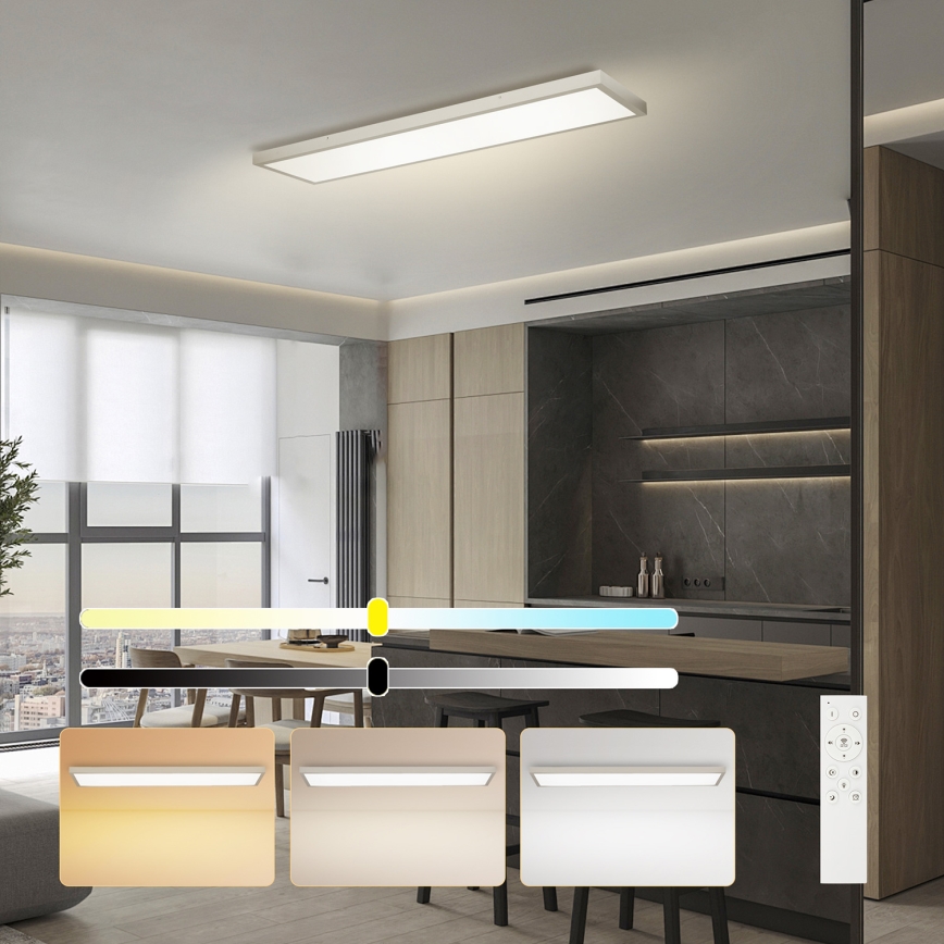 Brilagi - LED stropno svjetlo za kupaonicu s prigušivanjem FRAME SMART LED/50W/230V 120x30 cm 3000-6000K IP44 srebrna + daljinski upravljač