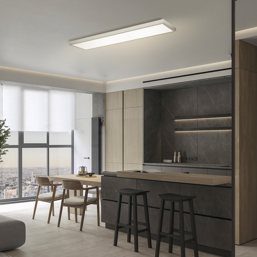 Brilagi - LED stropno svjetlo za kupaonicu s prigušivanjem FRAME SMART LED/50W/230V 120x30 cm 3000-6000K IP44 srebrna + daljinski upravljač