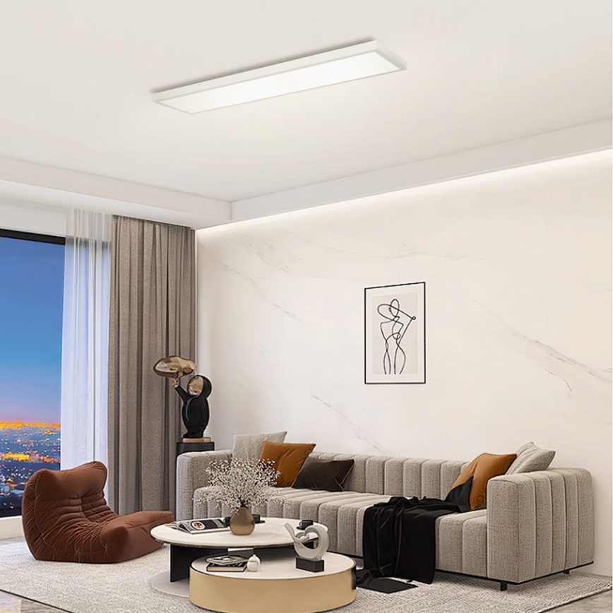 Brilagi - LED stropno svjetlo za kupaonicu s prigušivanjem FRAME SMART LED/50W/230V 120x30 cm 3000-6000K IP44 srebrna + daljinski upravljač