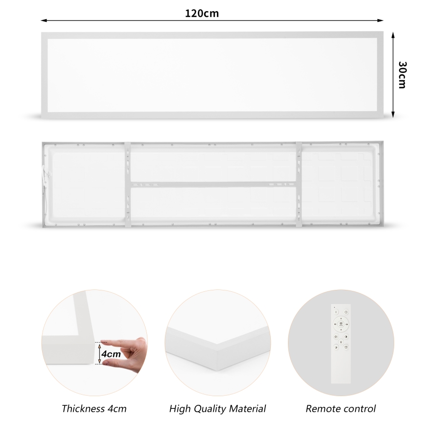 Brilagi - LED stropno svjetlo za kupaonicu s prigušivanjem FRAME SMART LED/50W/230V 120x30 cm 3000-6000K IP44 srebrna + daljinski upravljač