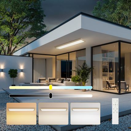Brilagi - LED prigušivo kupaonsko stropno svjetlo FRAME SMART LED/50W/230V 120x30 cm 3000-6000K IP44 bež + daljinski upravljač