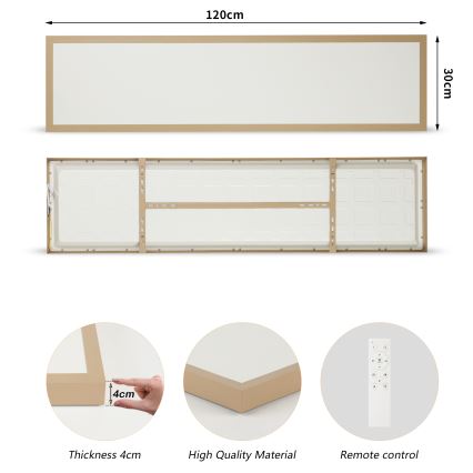 Brilagi - LED prigušivo kupaonsko stropno svjetlo FRAME SMART LED/50W/230V 120x30 cm 3000-6000K IP44 bež + daljinski upravljač