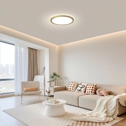 Brilagi - LED stropno svjetlo za kupaonicu ULTRA SLIM LED/12W/230V Ø 22,5 cm zlatna IP54