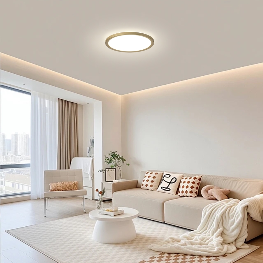 Brilagi - LED stropno svjetlo za kupaonicu ULTRA SLIM LED/12W/230V Ø 22,5 cm zlatna IP54