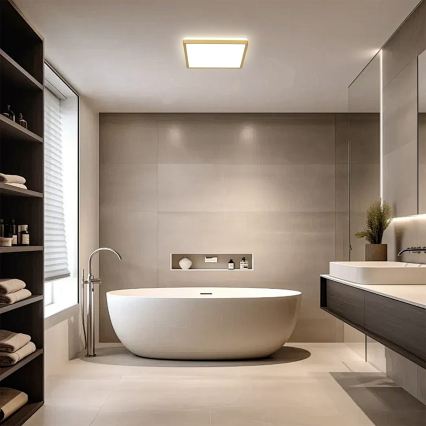 Brilagi - ULTRA SLIM LED stropna svjetiljka za kupaonicu, 18W, 230V, 30x30 cm, zlatna, IP54