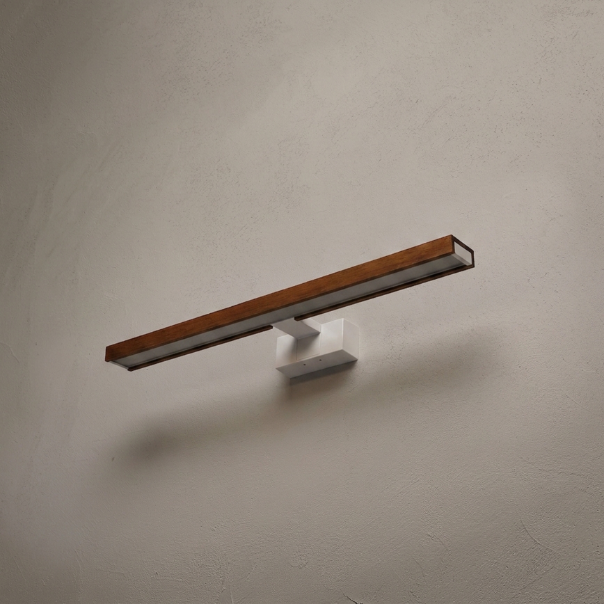 Brilagi - LED kupaonsko osvjetljenje za ogledalo 3u1 WOODY MIRROR LED/12W/230V 60 cm IP44 bijela/hrast-trešnja