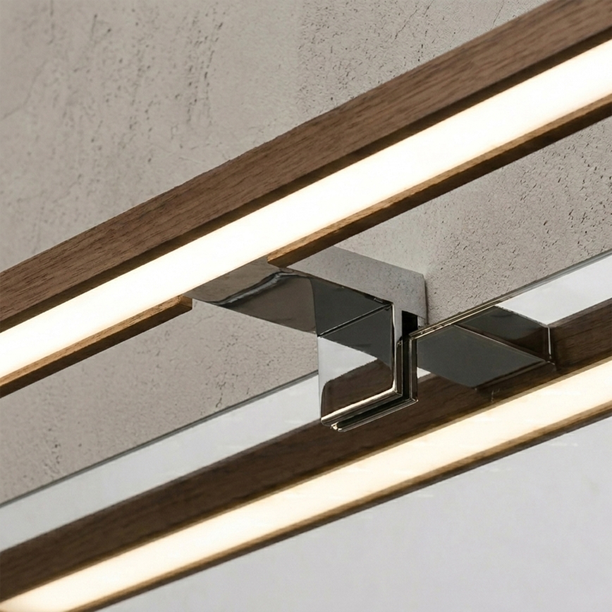 Brilagi - LED Kupaonsko osvjetljenje za ogledalo 3 u 1 WOODY MIRROR LED/12W/230V 60 cm IP44 sjajni krom/hrast orah