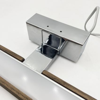 Brilagi - LED Kupaonsko osvjetljenje za ogledalo 3 u 1 WOODY MIRROR LED/12W/230V 60 cm IP44 sjajni krom/hrast orah