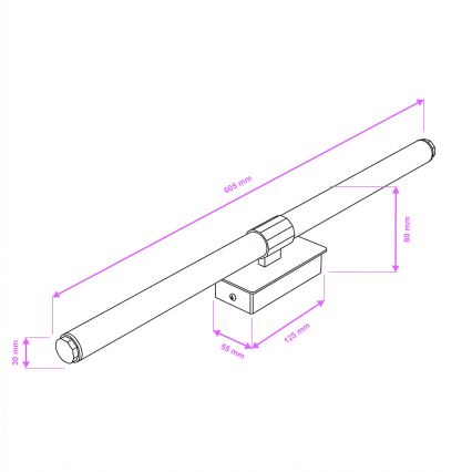 Brilagi - LED osvjetljenje za kupaonsko ogledalo DIANA LED/10W/230V 60 cm IP44 crna