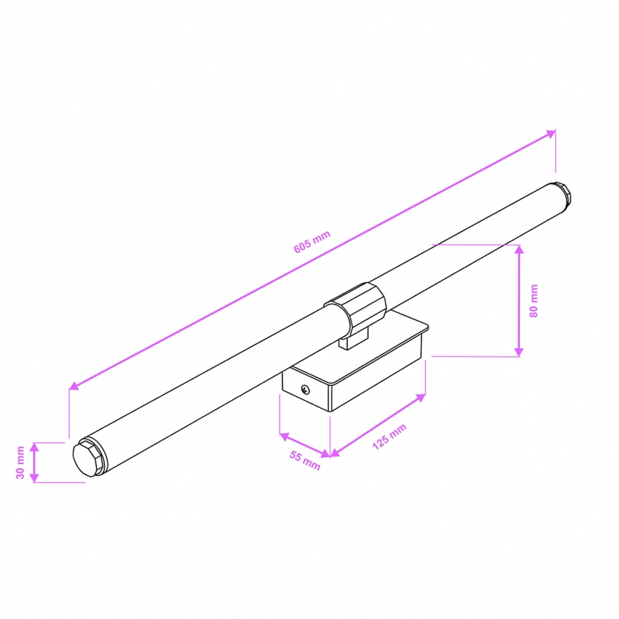 Brilagi - LED osvjetljenje za kupaonsko ogledalo DIANA LED/10W/230V 60 cm IP44 crna