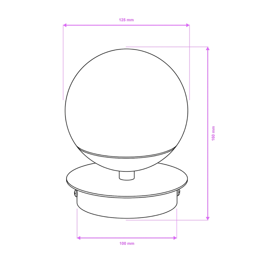 Brilagi - LED zidno svjetlo za kupaonicu BALL LED/6W/230V 3000/4000/6500K IP44 crna
