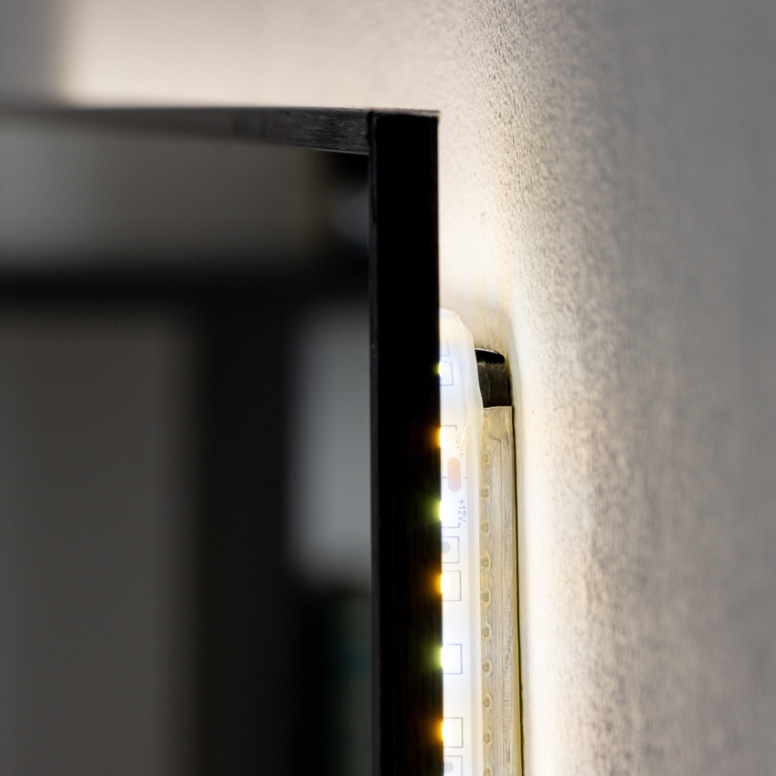 Brilagi - LED kupaonsko ogledalo SUELLO LED/24W/230V 60x60 cm crno IP44 CRI 90 prigušivo + CCT