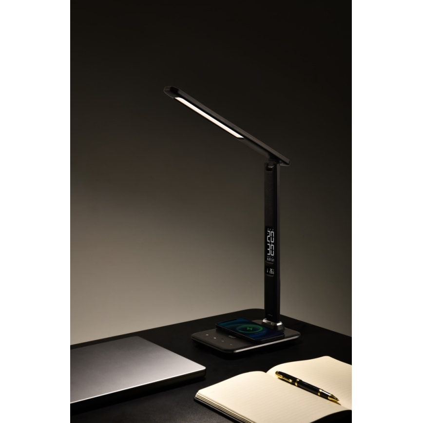 Brilagi - LED stolna lampa s mogućnošću prigušivanja, bežičnim punjenjem QI i USB REGINA LED/8,5W/230V crna