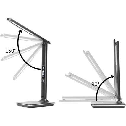 Brilagi - LED stolna lampa s mogućnošću prigušivanja, bežičnim punjenjem QI i USB REGINA LED/8,5W/230V crna