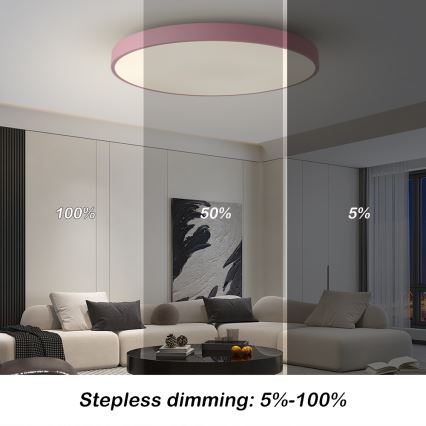 Brilagi - LED svjetiljka s mogućnošću prigušivanja POOL SMART LED/100W/230V, promjer 80 cm, Wi-Fi Tuya + daljinski upravljač, ružičasta